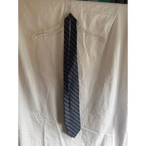 Joseph & Lyman Mens Geometric Polka‎ Dot Silk Tie Blue Silver Navy Made in USA